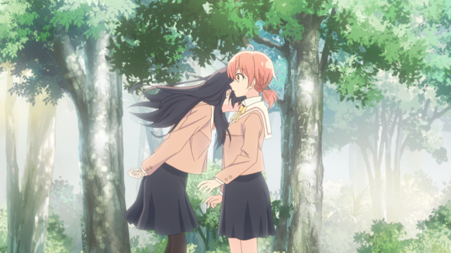 Bloom into You - Touko leans on Yuu