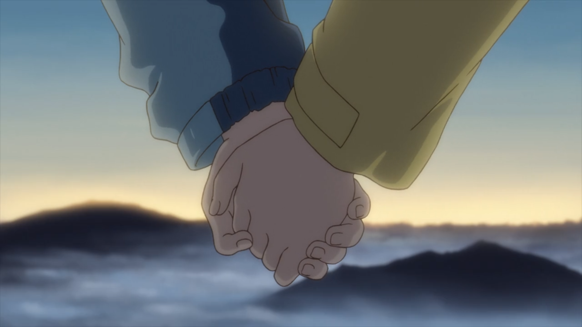 Yama no Susume - Aoi and Hinata hold hands